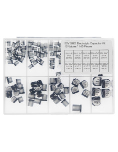 Kit de Capacitores Electrolíticos SMD 50V 140 Piezas 10 Valores