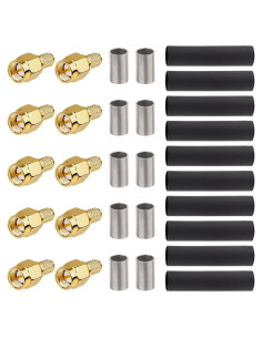 Conector Crimp SMA Macho 10 Piezas para Cable Coaxial RG58 RG142