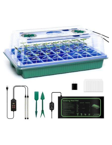 Kit de Inicio de Semillas Joyhalo 40 Celdas con Luz y Calefacción