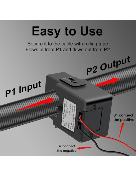 Transformador de Corriente Dividido Elenzk 200A 24mm Precisión 1.0