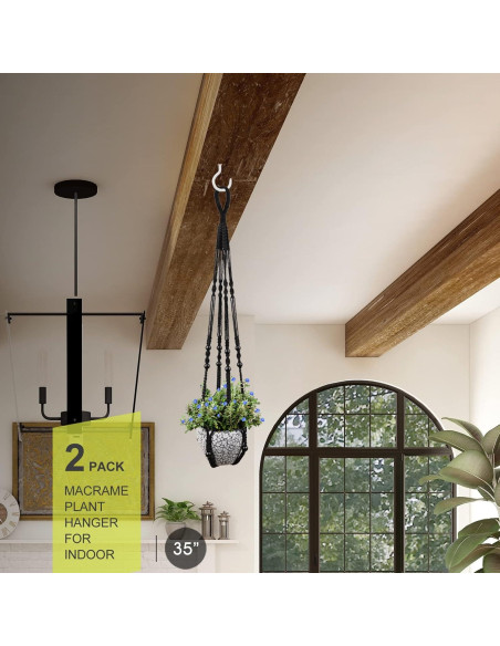 Colgador de Macramé RIFNY para Macetas 5-10 Pulgadas Negro