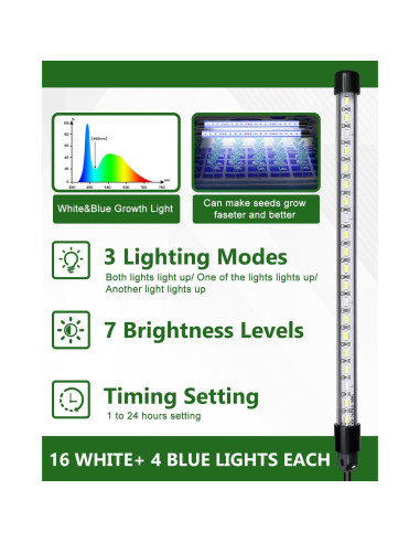 Kit de Inicio de Semillas Joyhalo 40 Celdas con Luz y Calefacción