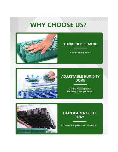 Kit de Inicio de Semillas Joyhalo 40 Celdas con Luz y Calefacción