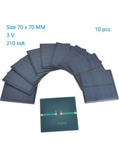 10 Paneles Solares Policristalinos 3V 210mA Ailejia 70mm 2