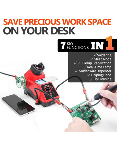 Estación de Soldadura Digital 60W Weld Lux 928D con Accesorios