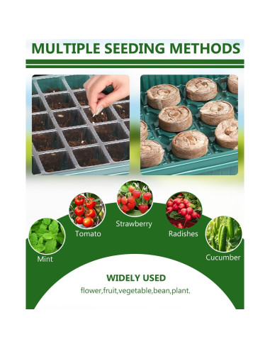 Kit de Inicio de Semillas Joyhalo 40 Celdas con Luz y Calefacción