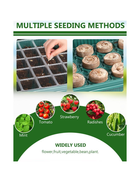 Kit de Inicio de Semillas Joyhalo 40 Celdas con Luz y Calefacción