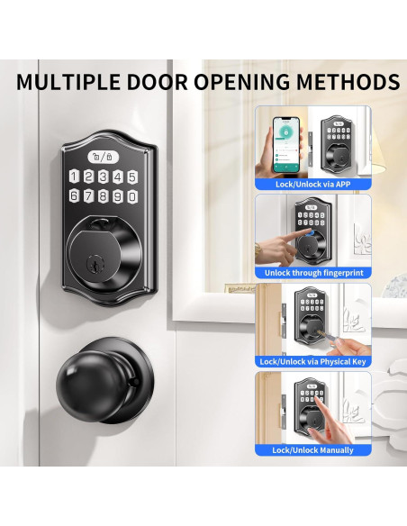 Cerradura Inteligente Biométrica AQVGJQ 6K6 Control por App Cerradura Inteligente Biométrica AQVGJQ 6K6 Control por App