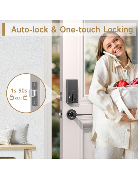 Cerradura Inteligente Biométrica AQVGJQ 6K6 Control por App Cerradura Inteligente Biométrica AQVGJQ 6K6 Control por App
