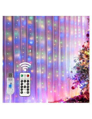 Luces de Cuerda Multicolor ILUMINACIÓN DEL HOGAR 300 LED USB