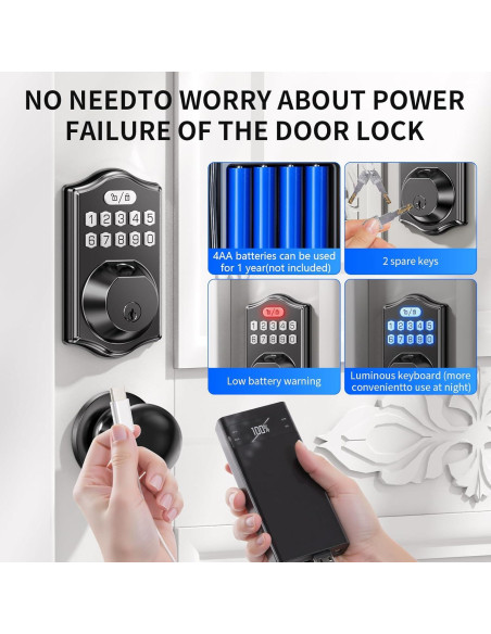 Cerradura Inteligente Biométrica AQVGJQ 6K6 Control por App Cerradura Inteligente Biométrica AQVGJQ 6K6 Control por App