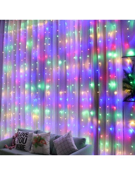 Luces de Cuerda Multicolor ILUMINACIÓN DEL HOGAR 300 LED USB