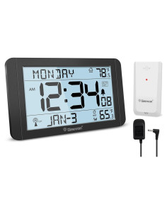 Reloj Atómico Geevon con Sensor de Temperatura - Pantalla 27.4cm