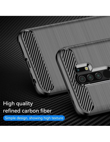 Funda TPU Fibra de Carbono para Xiaomi Redmi 9 Negra