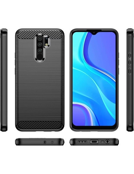 Funda TPU Fibra de Carbono para Xiaomi Redmi 9 Negra Funda TPU Fibra de Carbono para Xiaomi Redmi 9 Negra