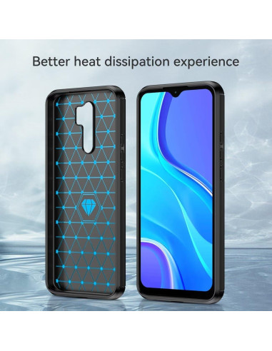 Funda TPU Fibra de Carbono para Xiaomi Redmi 9 Negra