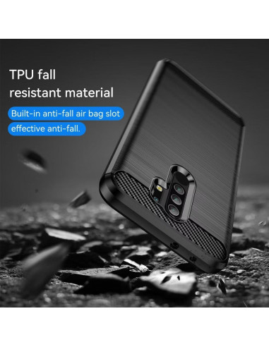 Funda TPU Fibra de Carbono para Xiaomi Redmi 9 Negra