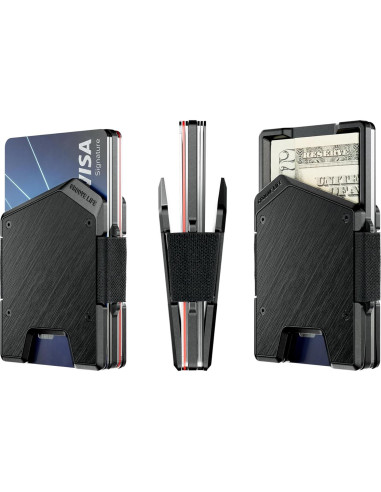 Billetera Groove Life Stealth Negra Minimalista con Bandeja Oculta