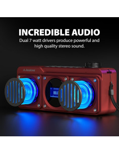 Avantree Boombyte - Radio FM portátil Bluetooth 4 en 1 Rojo 2