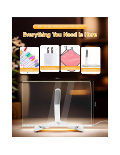 Tablero de Notas LED Soobeeke 30x20 cm Acrílico Iluminado 2