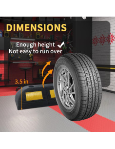 Tope de Estacionamiento WECARLLE 3.5" Caucho con Reflectores 2