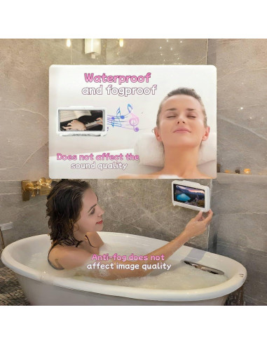 Soporte para Teléfono de Ducha Wuajia Ajustable 360 Impermeable