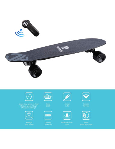 Patineta Eléctrica Longboard JKing 350W 20 km/h 8.4 km