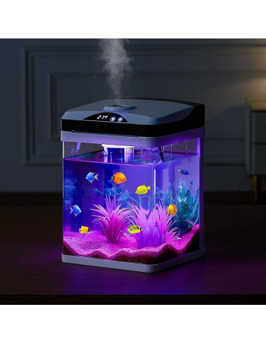 Acuario VEVOR 7.57L con LED y Autolimpieza para Peces