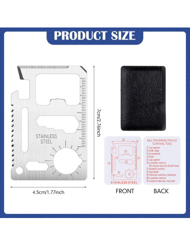12 Herramientas Multitool Tarjeta de Crédito Yaocom 11 en 1