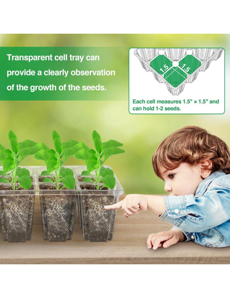 Kit de Inicio de Semillas Bonviee con Luz LED y Domos Ajustables