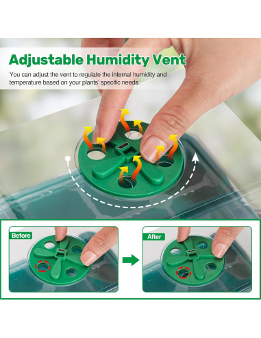 Kit de Inicio de Semillas Bonviee con Luz LED y Domos Ajustables