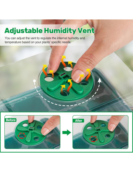 Kit de Inicio de Semillas Bonviee con Luz LED y Domos Ajustables