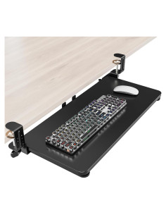 Bandeja de Teclado Ergonómica Zontera Grande Negra 65x30 cm