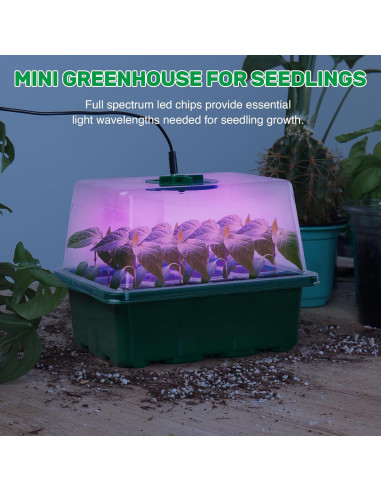 Kit de Inicio de Semillas Bonviee con Luz LED y Domos Ajustables