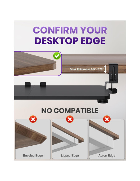 Bandeja de Teclado Ergonómica Zontera Grande Negra 65x30 cm