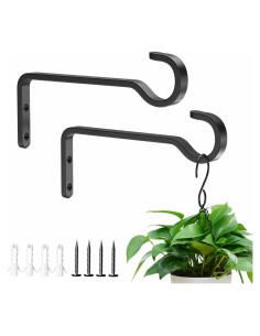 Soportes de Plantas Colgantes Saffruff 15.2 cm Hierro Negro 20 kg