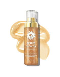 Aceite Bronceador QIUFSSE con Brillos y Coco SPF 45 109.8 ml
