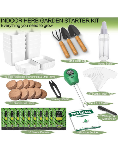 Kit de Jardín de Hierbas X M - 10 Variedades para Interior