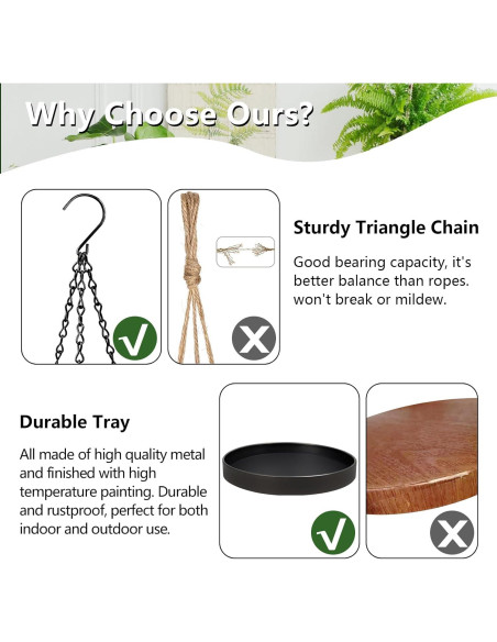 Colgador de Plantas PIKAMAO Negro, 2 Piezas, Metal, 24 cm Colgador de Plantas PIKAMAO Negro, 2 Piezas, Metal, 24 cm