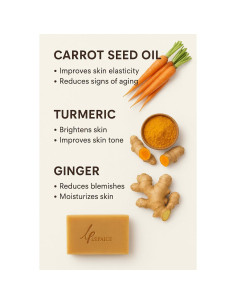 Jabón Artesanal LePaige de Zanahoria, Cúrcuma y Jengibre 3-pack 2