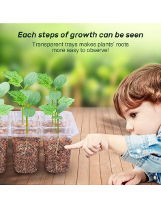 Kit de Inicio de Semillas Bonviee 5 Bandejas con Tapa Ajustable 2