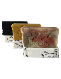 Set de 3 Jabones Naturales Hechos a Mano - Carbón, Cúrcuma y Zanahoria