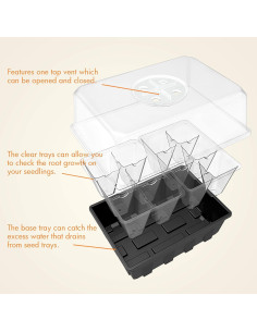 Kit de Inicio de Semillas Gardzen 3-Pack con Tapa Ajustable 2