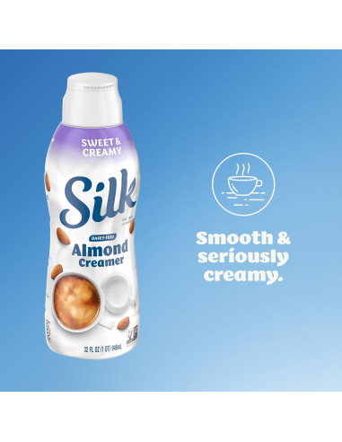 Crema de Almendra Silk 946 ml, Libre de Lácteos y Gluten