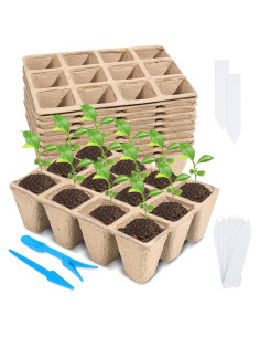 10 Paquetes Bandejas de Germinación Biodegradables Loongesho