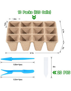 10 Paquetes Bandejas de Germinación Biodegradables Loongesho 2