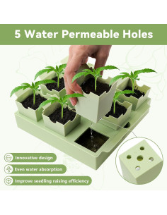 Bandeja de Inicio de Semillas Green Bazzar 9 Celdas Reutilizable 2