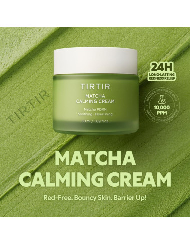 Crema Calmante de Matcha TIRTIR 50ml Hidratante 24H Piel Sensible