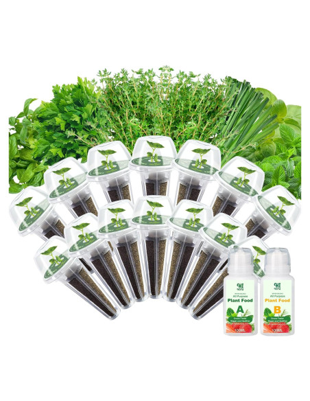 Kit de Cápsulas de Semillas de Hierbas Gourmet HiHOYA 14 Unidades
