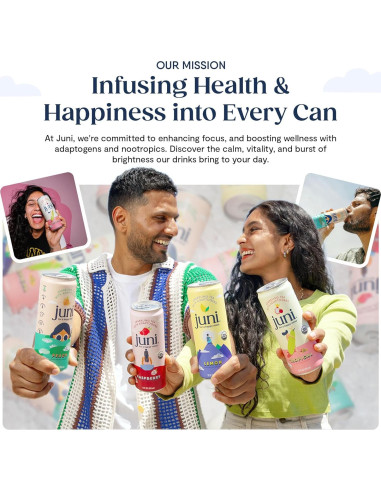 Bebida Espumosa Adaptógena Juni - Paquete Variado de 12 Latas